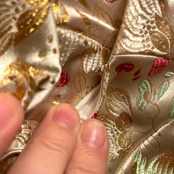 Vintage 60’s Styles Tailors Satin Floral Qipao Cheongsam Dress - Picture 4 of 7